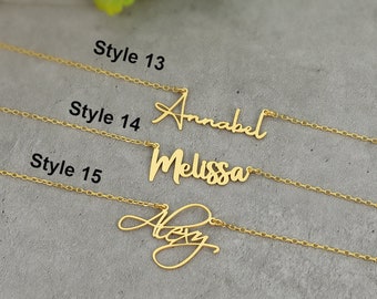 Personalisierte Namenskette Namen Halskette 18K vergoldete minimalistische Namenskette Personalisierter Schmuck - Muttertagsgeschenk
