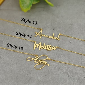 925 silver or 14K gold name necklace with desired name made of real 925 silver or 14K gold in 3 colors gift for mom Mother's Day gift image 2