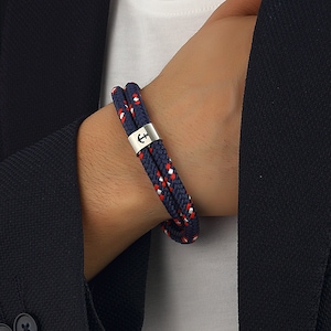 Personalized nautical rope bracelet with your desired design. Dad bracelet with your desired text or engraving. | Personalized men&#39;s bracelet | For women