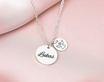 名入れ刻印入りペンダントネックレス、ネームネックレス、カスタム刻印、ファミリーネックレス、母の日ギフト