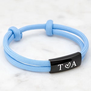 Men&#39;s Bracelet Women&#39;s Bracelet - Personalized Sailing Rope Bracelet - Custom Engraving - Surfer Bracelet - Partner Bracelet - Bracelet with Engraving