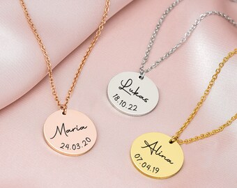 Necklace with engraving, custom engraving, Communion, Confirmation, gift, Christening necklace, Baptism gift, Cross necklace, Mother's Day gift