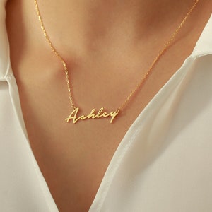 Sierlijke gepersonaliseerde naamketting met gewenste naam Naamketting 925 zilver of 14K goud en roos cadeau voor moeder Moederdag cadeau afbeelding 8