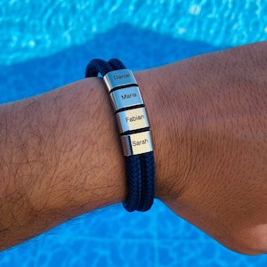 Personalized sailing rope bracelet dad bracelet family bracelet with desired text or engraving | Personalized bracelet | Father&#39;s Day gift