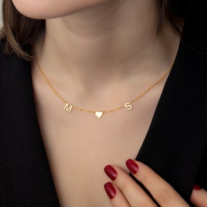 Collar con nombre y letra, joyería inicial personalizada, collar chapado en oro de plata 925, regalo personalizado para el Día de la Madre