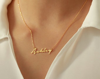Collar personalizado con nombre Collar con nombre Collar con nombre de regalo de plata 925 o oro de 14K y rosa para mamá Regalo del Día de San Valentín