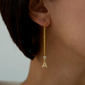 Hanging letter earrings online