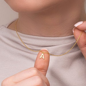 Colar com letra inicial, colar com nome, joia inicial personalizada, prata 925, banhado a ouro, colar de família, ouro 585, presente para o dia das mães