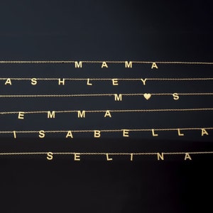 Buchstaben Namenskette Halskette Personalisierter Initial Schmuck 925 Silber vergoldet Halskette Personalisiert Muttertagsgeschenk Bild 2