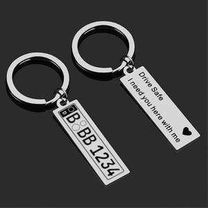 Keyring with car license plate car number plate text engraving custom engraving shipping from GERMANY Mother&#39;s Day gift