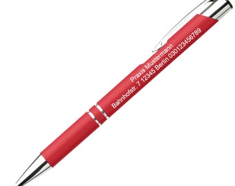 Rot Metall Kugelschreiber mit Wunschgravur Textgravur Beschriftung 10 Farben Weihnachten Geschenk Team  Abteilung Personalisiert Individuell