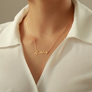 925 zilveren of 14K gouden naamketting met gewenste naam gemaakt van echt 925 zilver of 14K goud in 3 kleuren cadeau voor mama Moederdag cadeau afbeelding 8