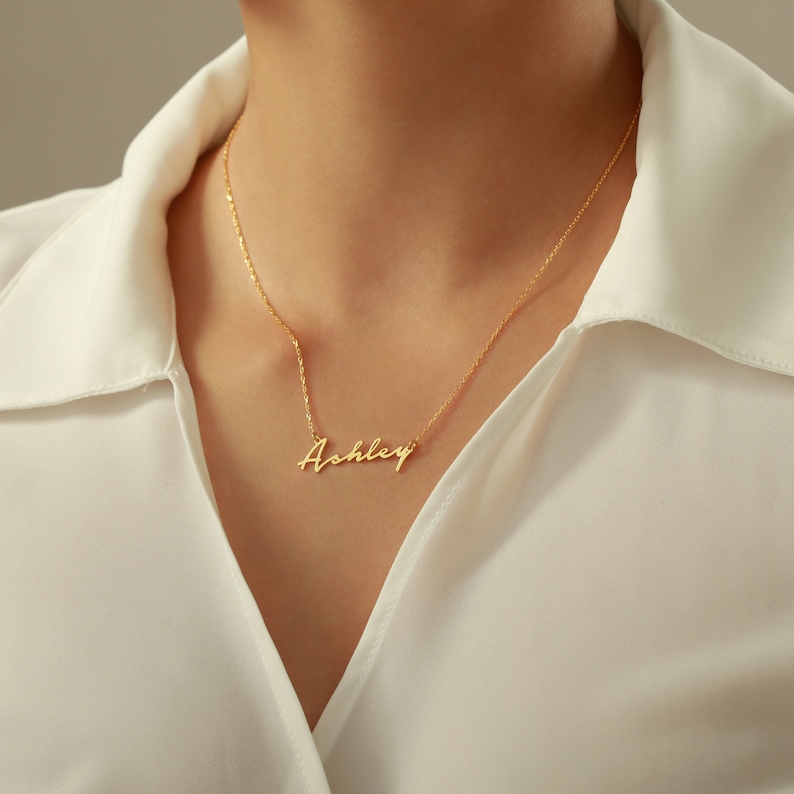 925 zilveren of 14K gouden naamketting met gewenste naam gemaakt van echt 925 zilver of 14K goud in 3 kleuren cadeau voor mama Moederdag cadeau afbeelding 8