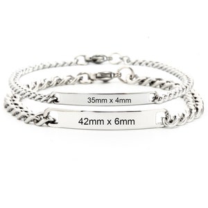 Personalized silver partner bracelet made of stainless steel desired text engraving bracelet for couples man and woman pendant Mother's Day gift image 7