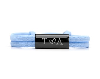 Bracciale da uomo, bracciale da donna - bracciale in corda da vela personalizzato - incisione desiderata - bracciale surfista - bracciale partner - bracciale con incisione