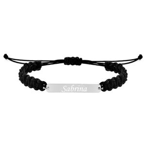 Personalized bracelet with name engraving 925 silver letters textile friendship bracelet Christmas gift