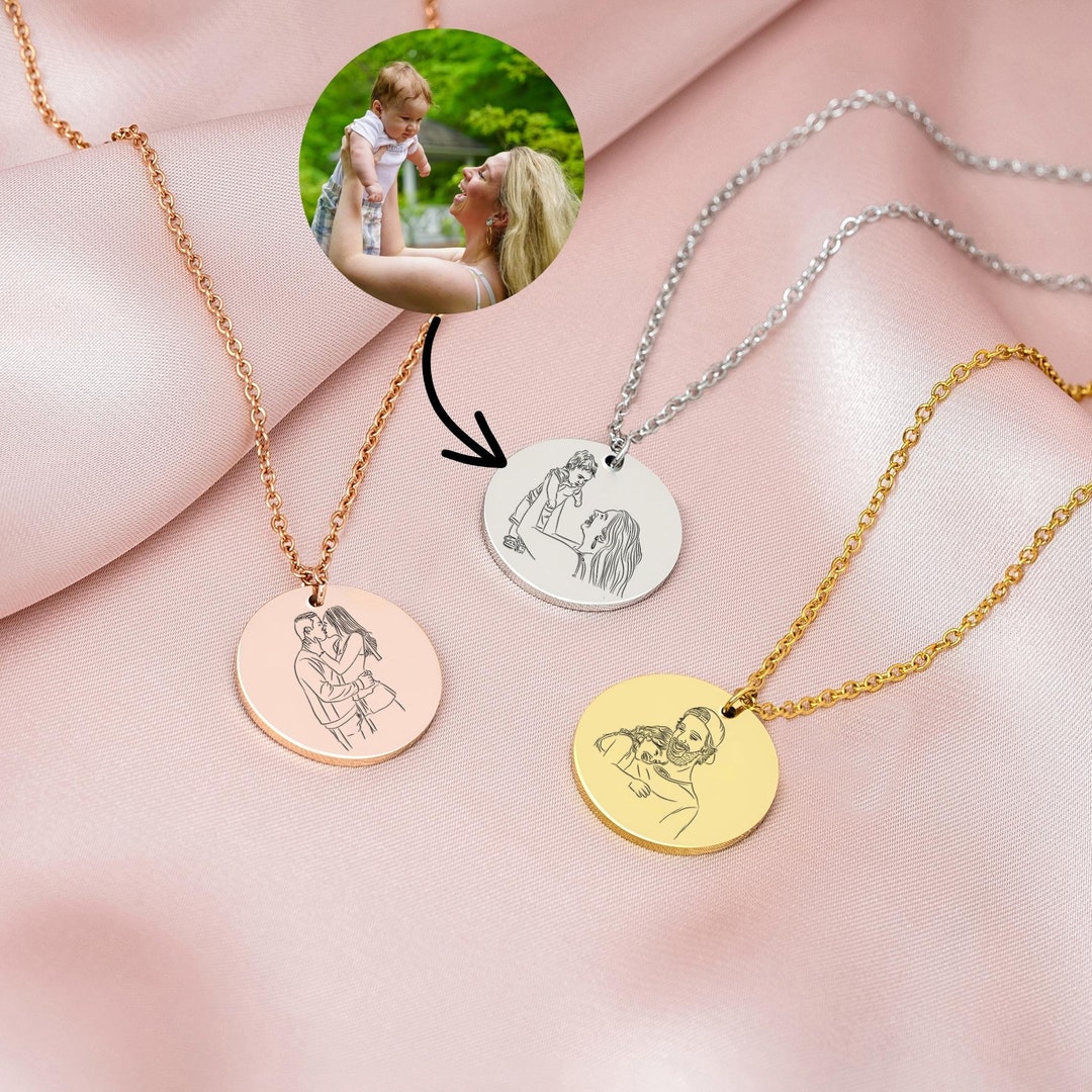 Personalized Necklace With Photo Engraving | Family Photo Necklace ...