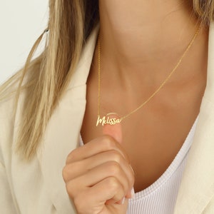 Collar con nombre de plata 925 u oro de 14K con el nombre deseado hecho de plata real 925 u oro de 14K en 3 colores regalo para mamá Regalo del Día de la Madre imagen 8