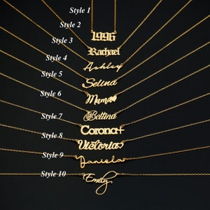 14K Gold Plated Delicate Name Necklace with Desired Name Personalized Necklace Gift for Mom Christmas Gift image 2