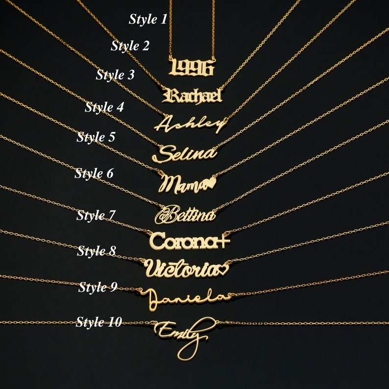 14K Gold Plated Delicate Name Necklace with Desired Name Personalized Necklace Gift for Mom Christmas Gift image 2