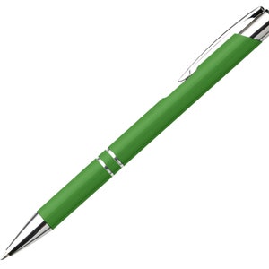 Metall Kugelschreiber mit Wunschgravur Textgravur Beschriftung von 1 bis 250 St. 8 Farben Versand aus Deutschland Muttertagsgeschenk Grün