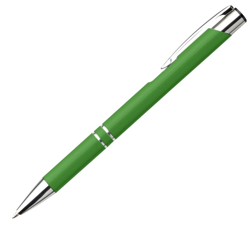 Metall Kugelschreiber mit Wunschgravur Textgravur Beschriftung von 1 bis 250 St. 8 Farben Versand aus Deutschland Muttertagsgeschenk Grün