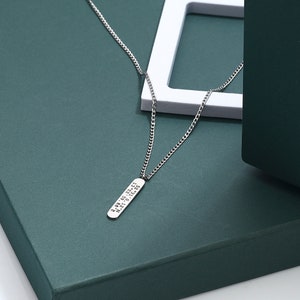 Collar de columna personalizado collar de barra con nombre coordina el regalo de collar de grabado deseado para mamá regalo del Día de la Madre imagen 7