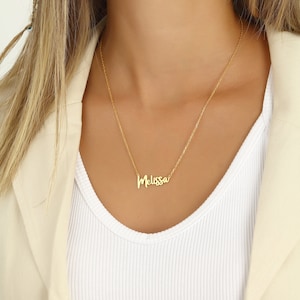 Collar con nombre de plata 925 u oro de 14K con el nombre deseado hecho de plata real 925 u oro de 14K en 3 colores regalo para mamá Regalo del Día de la Madre imagen 5