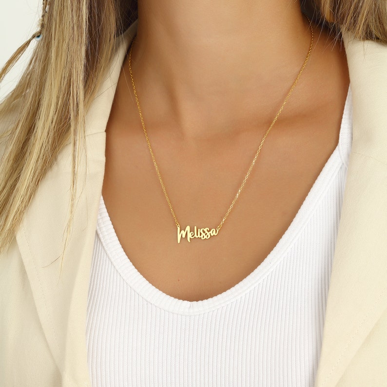 925 silver or 14K gold name necklace with desired name made of real 925 silver or 14K gold in 3 colors gift for mom Mother's Day gift image 5