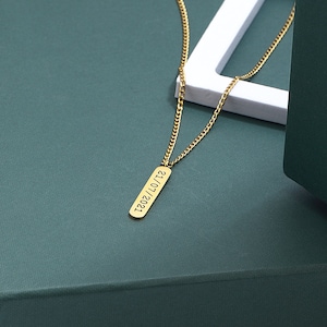 Collar de columna personalizado collar de barra con nombre coordina el regalo de collar de grabado deseado para mamá regalo del Día de la Madre imagen 4