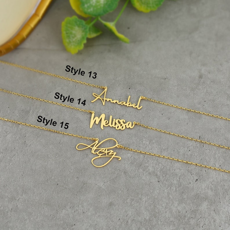 925 silver or 14K gold name necklace with desired name made of real 925 silver or 14K gold in 3 colors gift for mom Mother's Day gift image 2