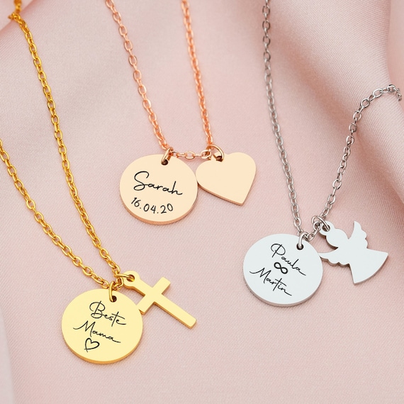 Collana da donna in argento con ciondolo a forma di cuore e lettera iniziale Q