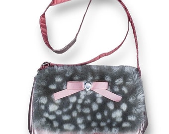 Y2K 2000s Jfashion Japan Coquette Grunge Deer Faux Fur Crossbody Purse