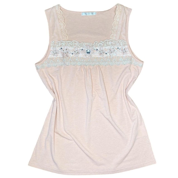 Y2K 2000s Japan Axes Femme Coquette Peach Tank To… - image 2