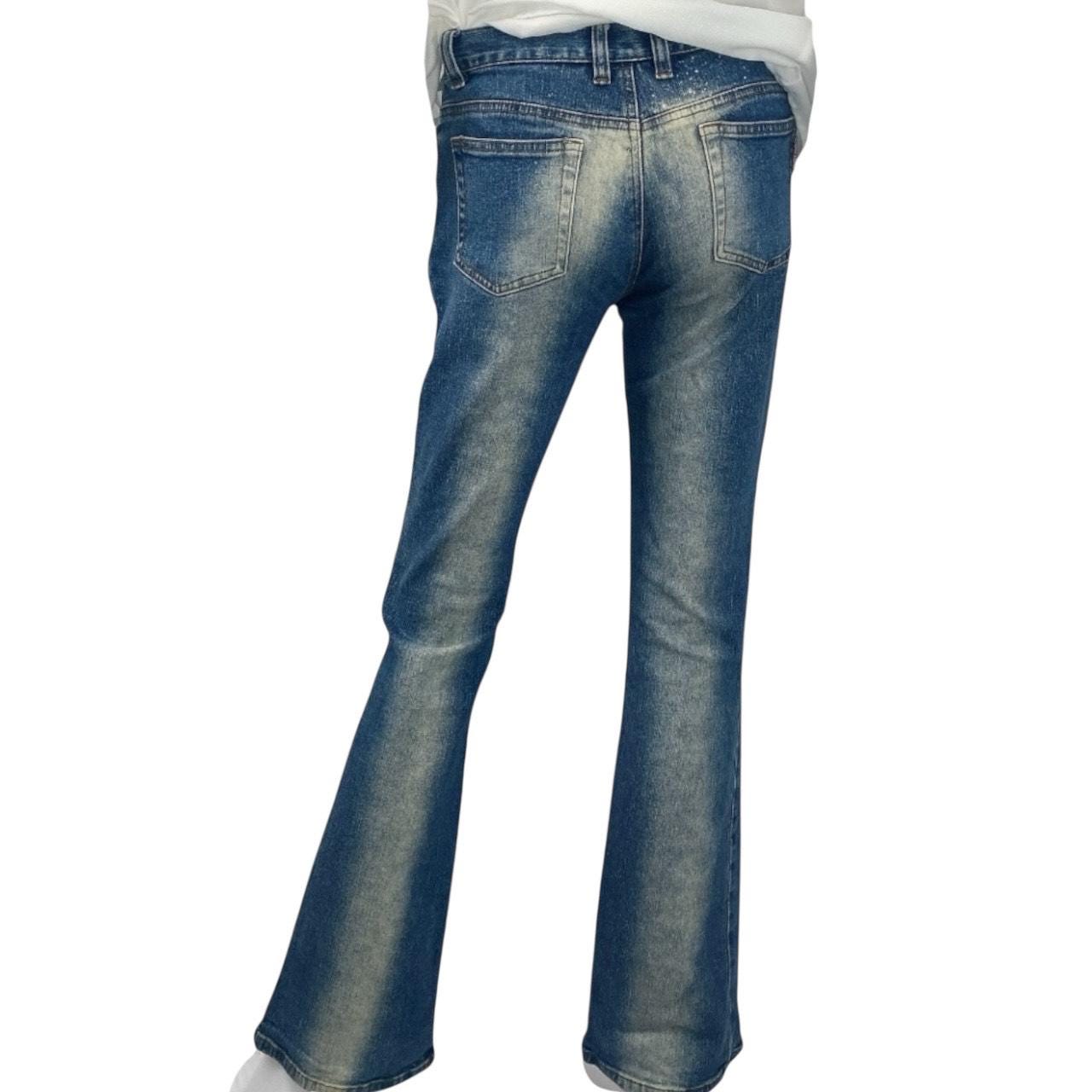 00’s Y2K damege fade denim grunge M Y2K 2000s Grunge Acid Wash Front and Back Faded Jeans Sz S/M - Etsy