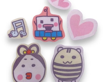 Y2K Tamagotchi Charakter Bügelbild Set