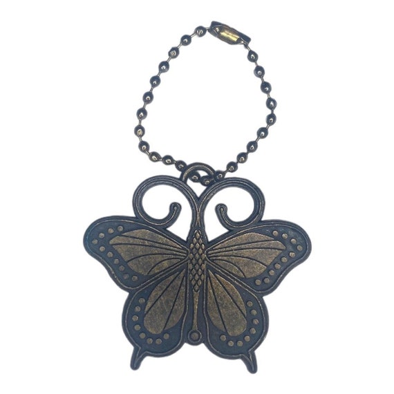 Y2K 2000s Anna Sui Metal Butterfly Logo Keychain - image 1