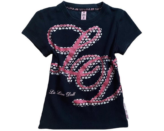LIZ LISA Tシャツ LIZ LISA Doll Heart T-shirt Gold Black Shibuya 109 Gal GYARU
