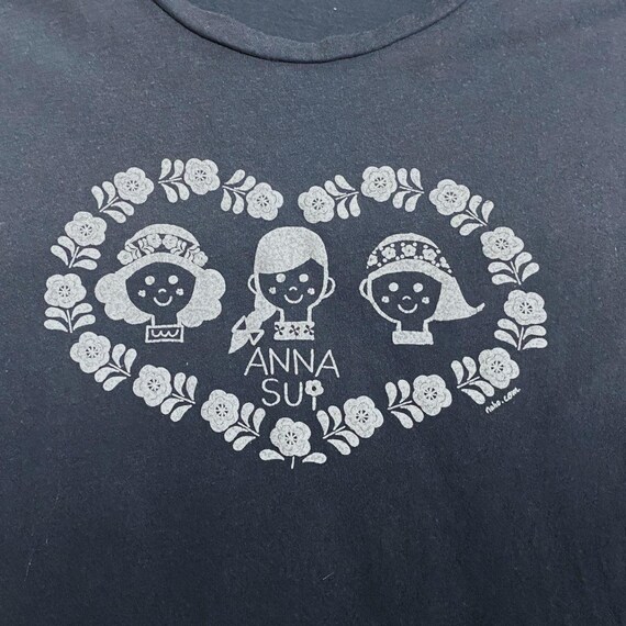 Y2K Anna Sui Heart Graphic Tshirt Ombre Sz M - image 2