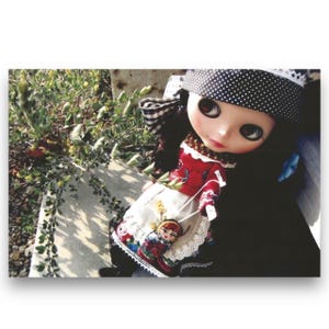 Cartolina d'arte vintage della bambola Blythe del Giappone