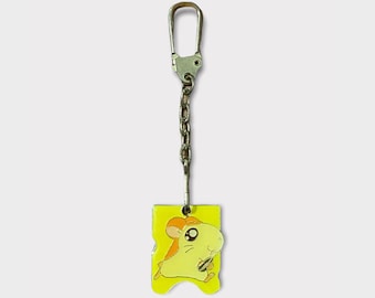 2000s Y2K Hamtaro Character Enamel Metal Keychain Japan Rare