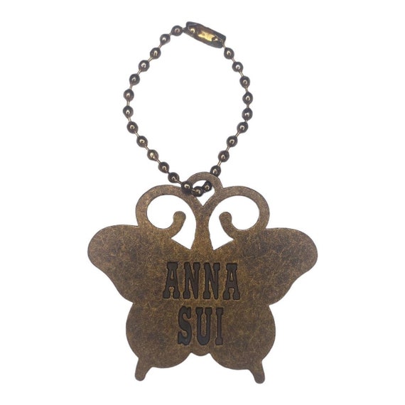 Y2K 2000s Anna Sui Metal Butterfly Logo Keychain - image 2