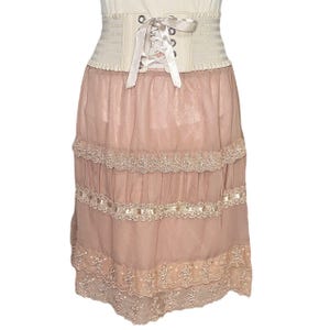 Mori Kei Axes Femme Flowy Feminine Peach Skirt Sz M