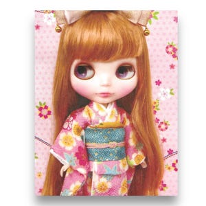 Cartolina d'arte vintage della bambola Blythe del Giappone