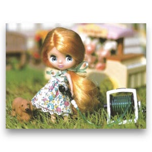 Cartolina d'arte vintage della bambola Blythe del Giappone