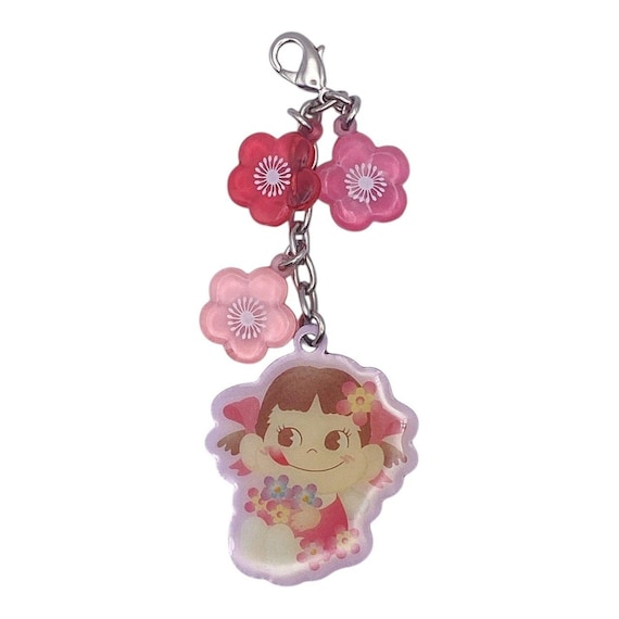 Y2K Japan Peko-chan Character Keychain Charm - Flowers - Etsy