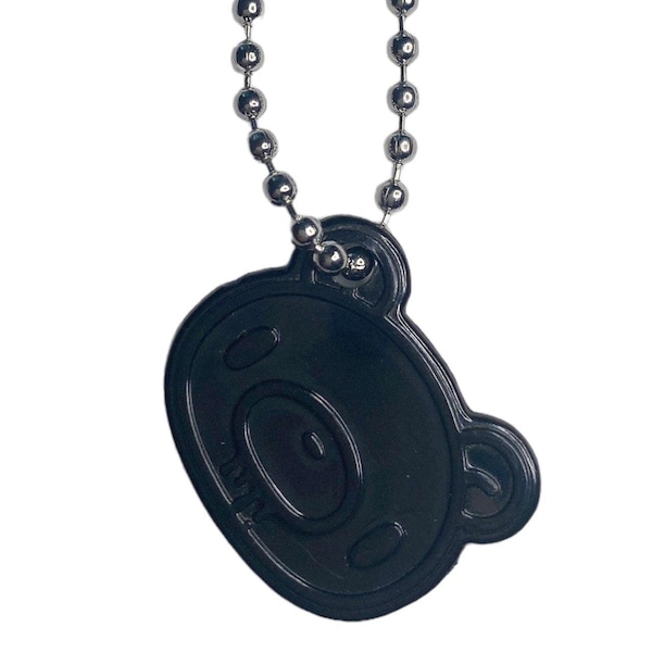 Collier pendentif visage ours sombre rare de l'an 2000 Japon Egirl Eboy Kawaii