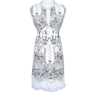 Vestido Anna Sui vintage de seda rara dos anos 90, Tamanho XS
