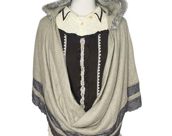 Mori Kei Ozz - Rozen Mori Kei Layering Poncho One Size