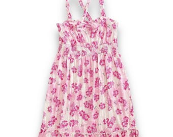 Retro Barbie Floral Hawaiian Gyaru Beach Dress Sz S
